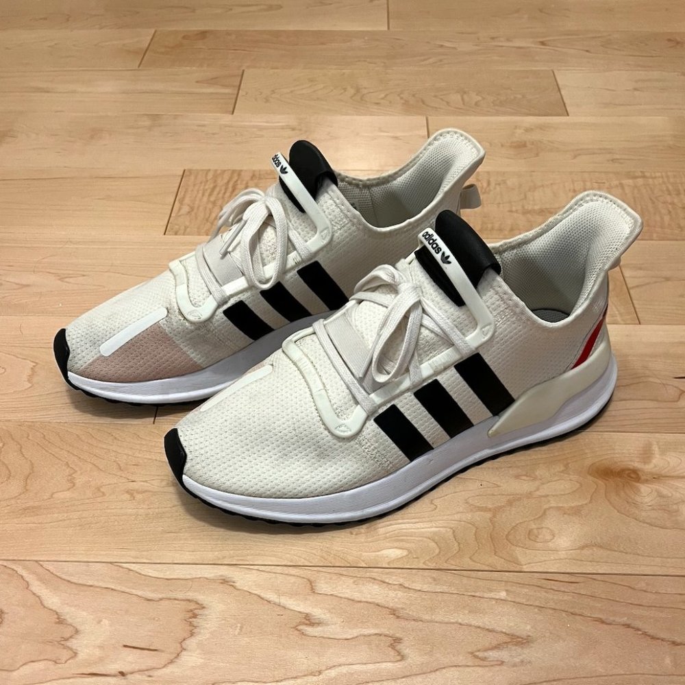 Adidas U Path Run Sneakers, Size 10.5, Tan with various accent colors